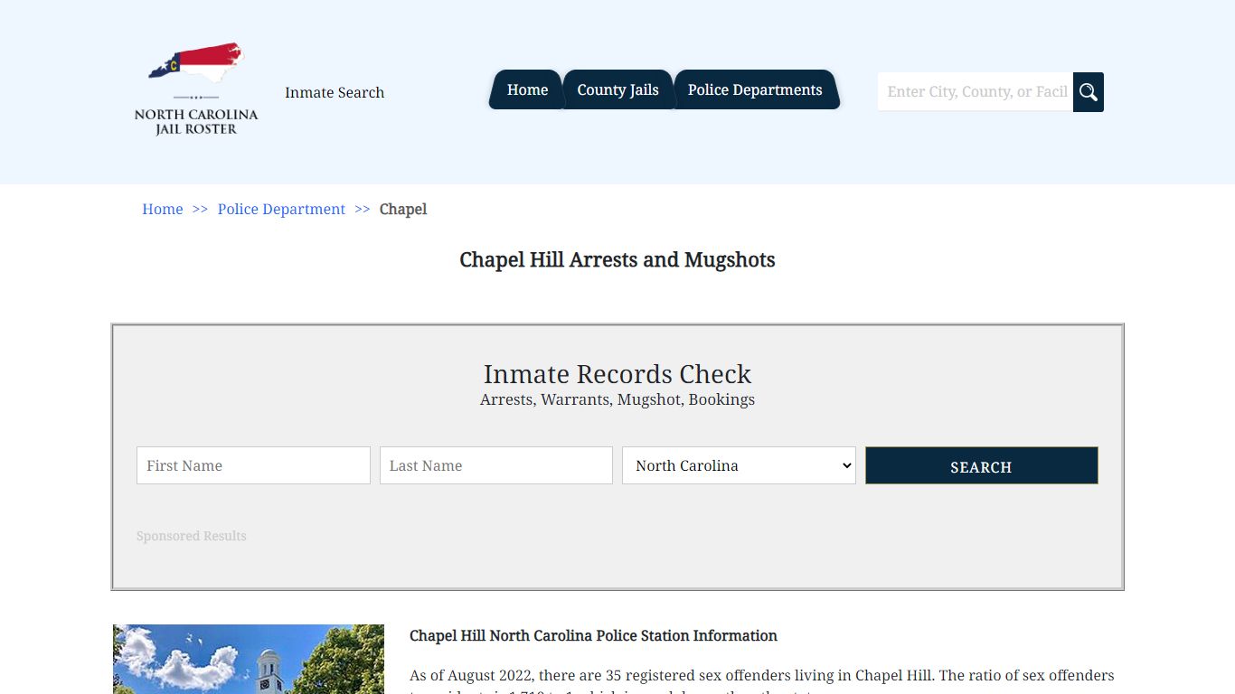 Chapel Hill Arrests and Mugshots | North Carolina Jail Roster