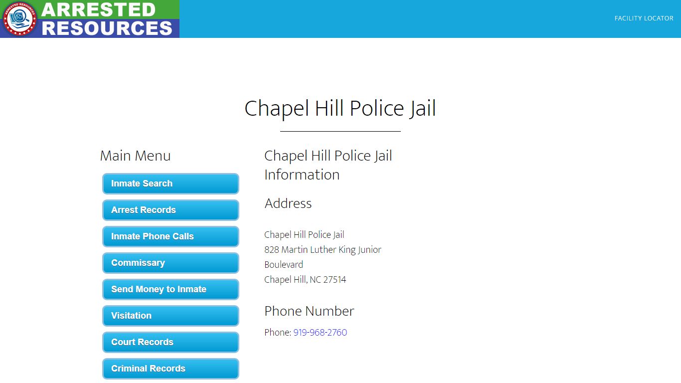 Chapel Hill Police Jail - Inmate Search - Chapel Hill, NC